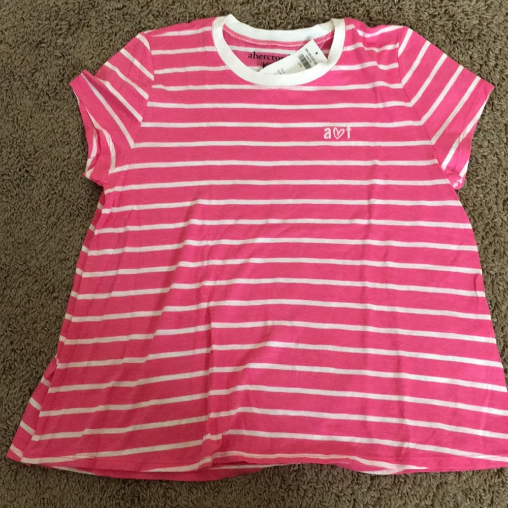 Pink and white striped Abercrombie kids